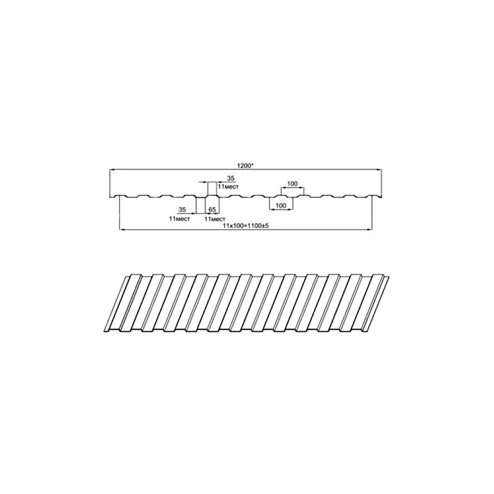 Профнастил МП10ПГ 0.5 ECOSTEEL® Белый камень